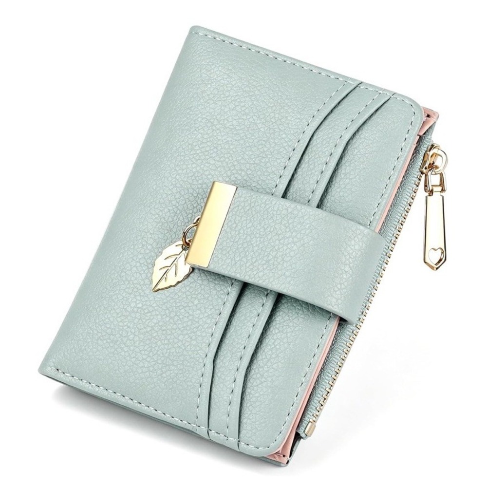 Small Wallet Women RFID Blocking Bifold  Card Holder Green Pink